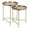 Kate And Laurel Ulani Round Metal Nesting Accent Tables, 2 Piece, Gold