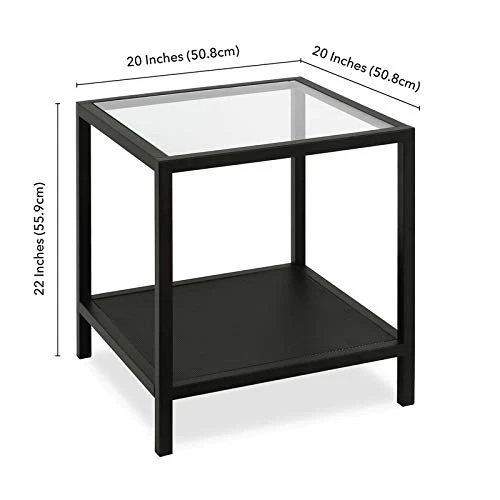 Henn&Hart 20" Wide Square Side Table In Blackened Bronze, Table For Living Room, Bedroom - Image 3