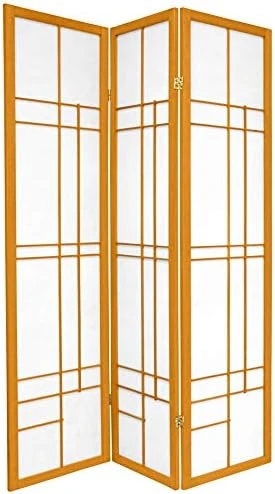 Oriental Furniture 6 Ft. Tall Eudes Shoji Screen - Rosewood - 6 Panels - Image 5