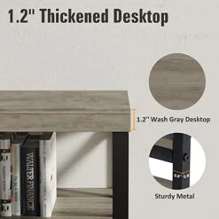 LGHM Console Tables For Entryway, Sofa Console Table Narrow With 5-Tier Storage Shelves For Living Room, Couch Hallway Table For Hall, Entry, Gray Wash