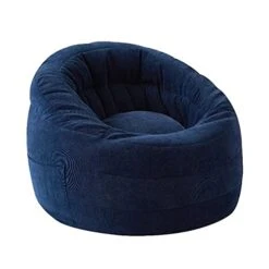 Urban Shop Soft Plush Corduroy Bean Bag Chair With Pocket And Carry Handle,Navy