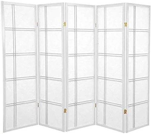 Oriental Furniture 5 Ft. Tall Double Cross Shoji Screen - Honey - 6 Panels - Image 10