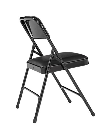 National Public Seating (4 Pack) NPS® 1200 Series Premium Vinyl Upholstered Double Hinge Folding Chair, Caviar Black, Model:1210 - Image 2
