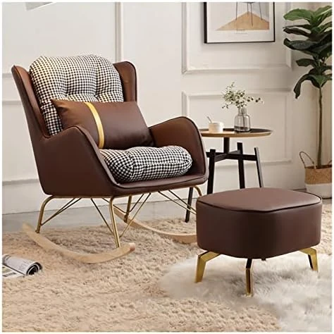 Nursery Rocking Chairs Glider Rocker Chair With Lumbar Pillow And Ottoman,Accent Glider Chair For Living Room,Modern Indoor Baby Nursing Glider Rocker Chair Comfy Nursing Armchair ( Color : White ) - Image 4