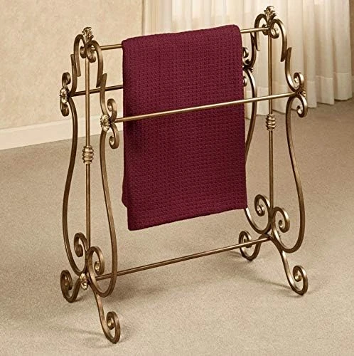 Touch Of Class Esmeralda Blanket Rack - Antique Gold - Functional Furniture - Aesthetic Room Decor - Fabulous Detailing - Stately Room Decor Aesthetic - Image 2