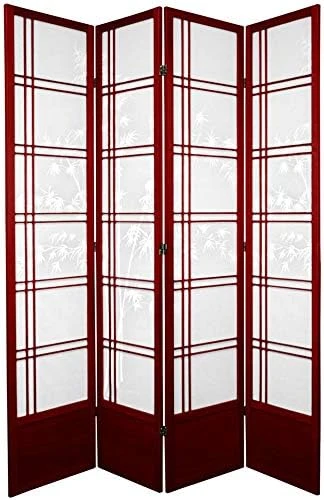 Oriental Furniture 7 Ft. Tall Bamboo Tree Shoji Screen - Honey - 5 Panels - Image 6