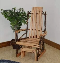 A & L Furniture Co. Amish Bentwood Hickory Glider Rocker - Lead TIME To Ship 6 Weeks