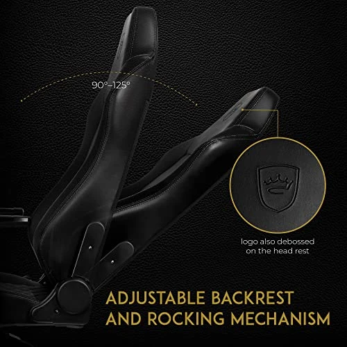 Noblechairs Hero Gaming Chair/Office Chair With Lumbar Support, PU Faux Leather, Black - Image 3