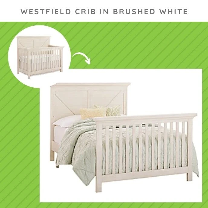 CC KITS Full-Size Conversion Kit Bed Rails For Westwood Design Cribs (Brushed White, Option 3) - Image 3