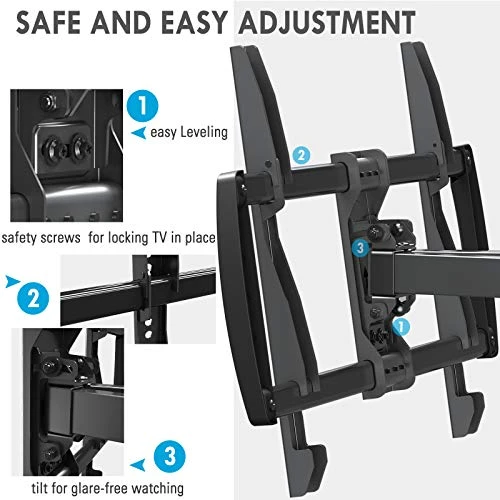 MOUNTUP TV Wall Mount Swivel Tilt For Most 42-70 Inch Flat/Curved Screen TVs Some Up To 82 Inch, Full Motion TV Mount Bracket Max VESA 600x400mm, Up To 100lbs, Fits Max 16", 18", 24" Studs MU0012-24K - Image 4