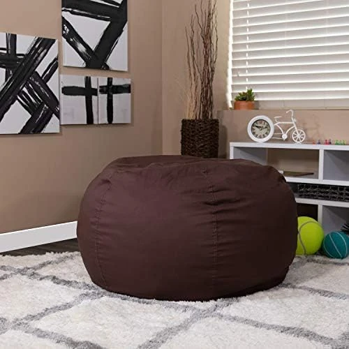 EMMA + OLIVER Oversized Solid Navy Blue Refillable Bean Bag Chair For All Ages - Image 6