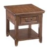 Signature Design By Ashley Woodboro Traditional Square End Table With Drawer, Dark Brown