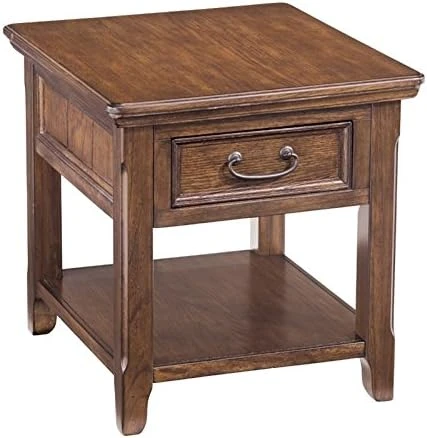 Signature Design By Ashley Woodboro Traditional Square End Table With Drawer, Dark Brown - Image 3