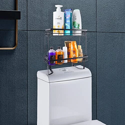 Petisal Over The Toilet Storage, 2-Tier Bathroom Organizer Shelves, Multifunctional Toilet Rack,Space-Saving Storage,Bathroom Decor,Bathroom Furniture(Black) - Image 4