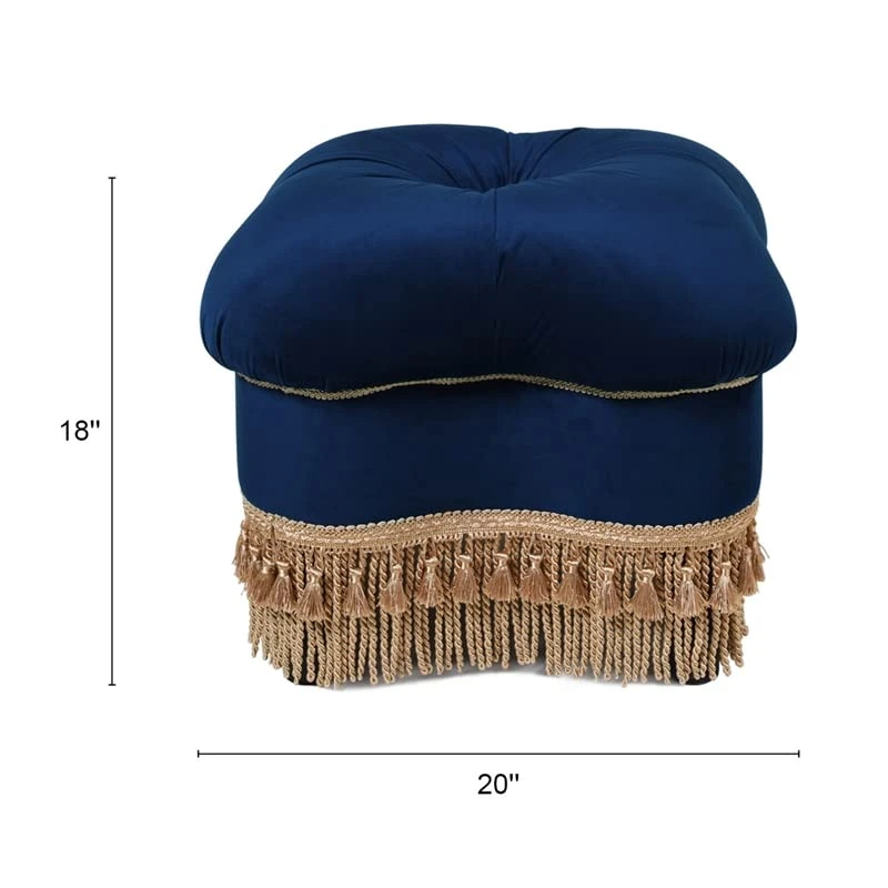 Jennifer Taylor Home Ellen Ottoman, Navy Blue Small - Image 2