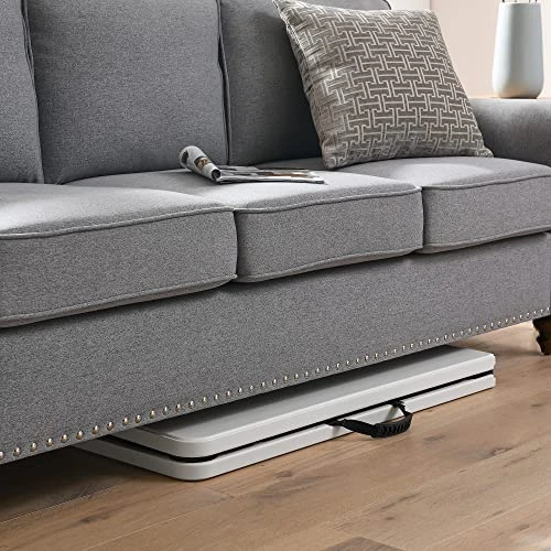 Living And More 6 Foot Fold-in-Half Table With Curve Legs, White - Image 4