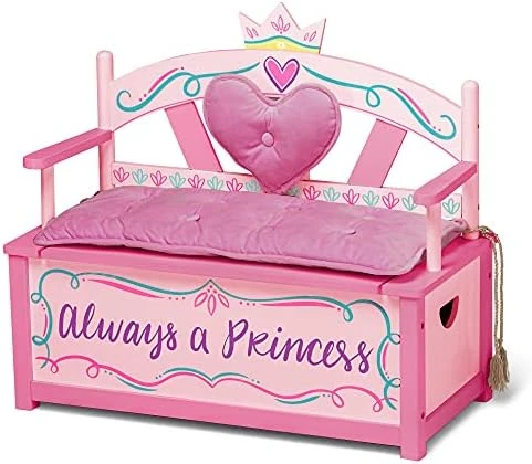 Wildkin Kids Princess Wooden Vanity And Chair Set For Girls, Vanity Features Mirror And Attached Jewelry Box And Music Box, Includes Matching Chair With Removable Backrest And Seat Cushion (Pink) - Image 6