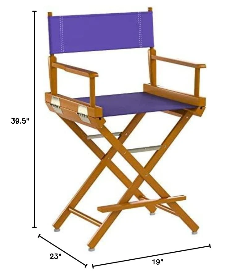 Casual Home 220-05/021-41 Honey Oak Director Chair 24" - Counter Height OakFrame/Purple Canvas - Image 5