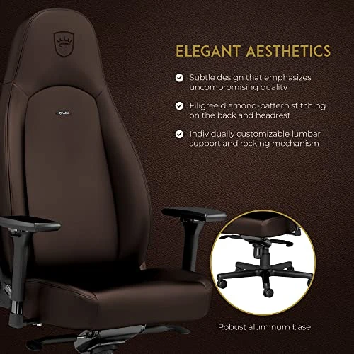 Noblechairs ICON Gaming Chair And Office Chair With Lumbar Support, PU Hybrid Leather, Java Edition - Image 4