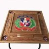 Domino Table With Dominican Republic Escudo -Dark Walnut