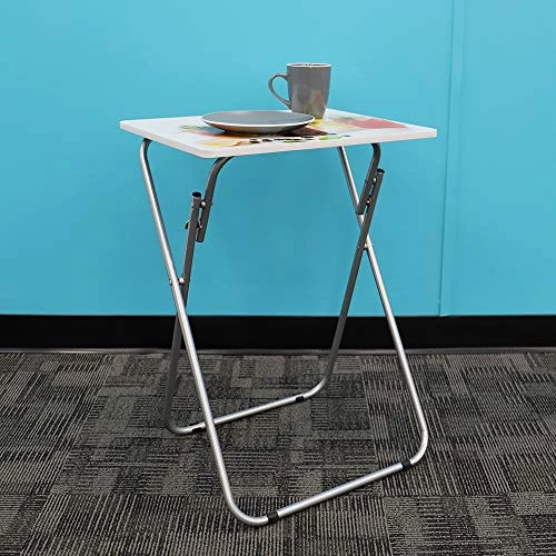 Home Basics TT39161 Foldable TV Tray Table, 19.0 X 15.0 X 26.0, Cocktails (White) - Image 5