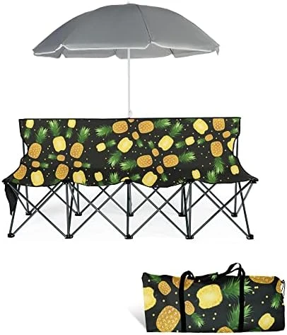 AOTIFARM Portable Sports Bench 4 Seat Folding Camping Chairs Team Sideline Bench Lawn Chairs Heavy Duty With Removable Seat Green XH4Y1A Folding Chairs - Image 7