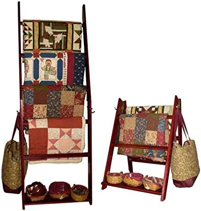 The LadderRack 2-in-1 Quilt Display Rack (5 Rung/24" Model/Weathered Black) - Image 5