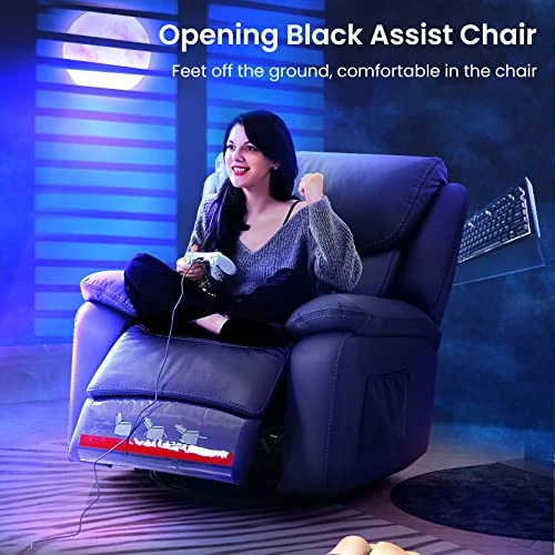 Luffield Large Electronic Power Recliner Chair, 270 Degree Swivel Recliners Comfy Glider Rocking Chairs With USB & Type-C Ports,Soft Fabric Sofa Chair For Living Room - Image 3