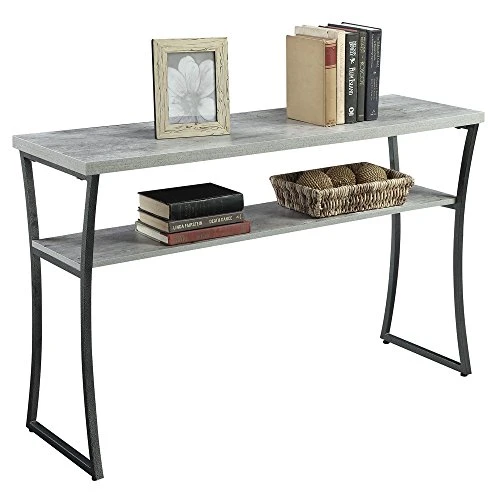 Convenience Concepts X-Calibur Console Table, Faux Birch / Slate Gray Frame - Image 2
