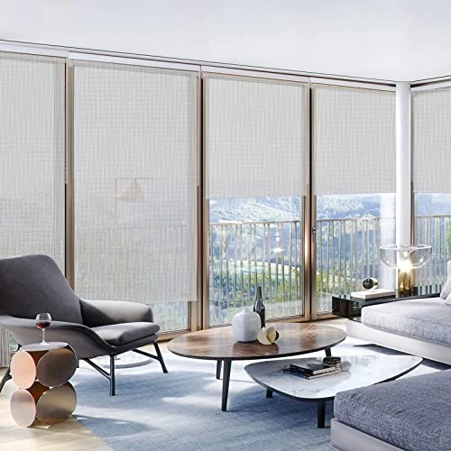 Window Blinds Roller Window Shades, Light Grey Roller Blinds For Windows, Light Filtering Flame Reterdant Waterproof Shades Transparent Sight Roller Shade - Image 3