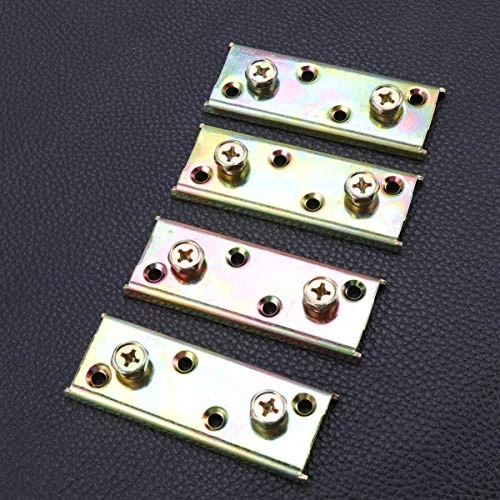 VILLCASE King Size Mattress 4 Sets Bed Rail Brackets With Screws Heavy Duty Non- Mortise Bed Frame Hardware Rust Proof Bed Frame Connectors For Headboards, Footboards King Bed Frame - Image 4