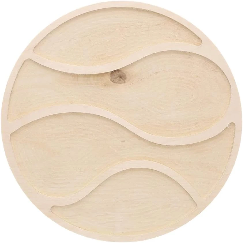 Welled Wood Surface, Pinwheel Shaped, 10" X 9.68", For Wooden Trays, Crafts And Decorations, Welled Center For Resin Design Or Paint - For Decoupage, Engraving, Wood Burning - Image 15