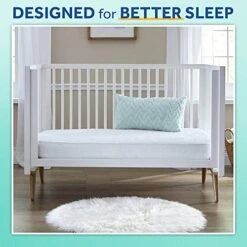 Sealy Perfect Rest Waterproof Baby Crib And Toddler Mattress Extra Firm Airy Comfort - 150 Premium Coils - Made In USA, 52"x28"