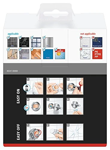 Tesa UK 40241-00000-00 Ekkro Soap Basket, High Shine Chrome-Plated Metal, Self-Adhesive, Square - Image 2