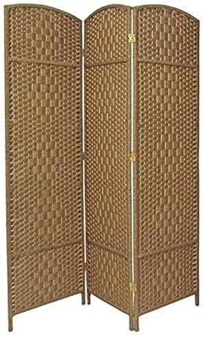 Oriental Furniture 6 Ft. Tall Diamond Weave Fiber Room Divider - White - 4 Panel - Image 14