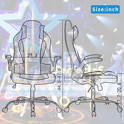 Massage Gaming Chair Ergonomic Office Chair High Back Desk Chair PU Leather Executive Chair With Lumbar Support Headrest Armrest PC Racing Computer Chair Task Rolling Swivel Chair, Red - Image 7