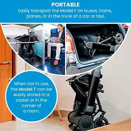 WHILL Model F Power Chair - Convenience And Performance - With Foldable Design, Smart Technology, And Remote Control Via App - A Perfect Mobility Solution For Adults And Elderly. - Black (One Size) - Image 3