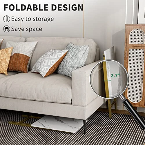 HMFOR Folding TV Tray Tables, Set Of 2 Side Table For Small Place, Snack Eating Tables At Couch, Folding Tables With Removable Serving Tray, Portable End Table Easy Assembly - Image 5