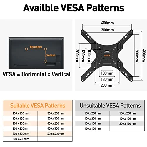 ELIVED TV Wall Mount For Most 26-55 Inch TVs, Swivel And Tilt Full Motion TV Mount With Single Stud Perfect Center Design, TV Bracket Max VESA 400x400mm, Holds Up To 88 Lbs. - Image 4