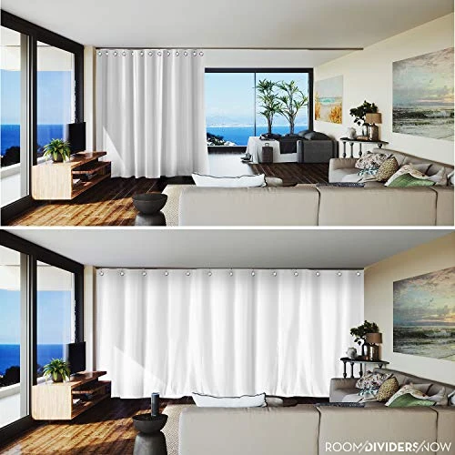 Room/Dividers/Now Ceiling Track Room Divider Kit - X-Large A, 8ft Tall X 9ft - 12ft Wide (Natural White) - Image 2