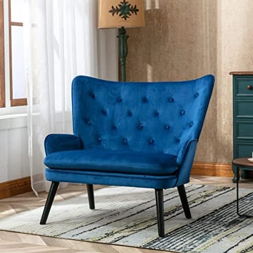 Polyester Rocker Armchair Oversized Tufted High Back Loveseat Chair Comfortable Glider Rocking Chair For Bedroom/Nursery/Living Room, Grey - Image 8