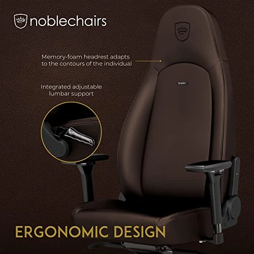 Noblechairs ICON Gaming Chair And Office Chair With Lumbar Support, PU Hybrid Leather, Java Edition - Image 2