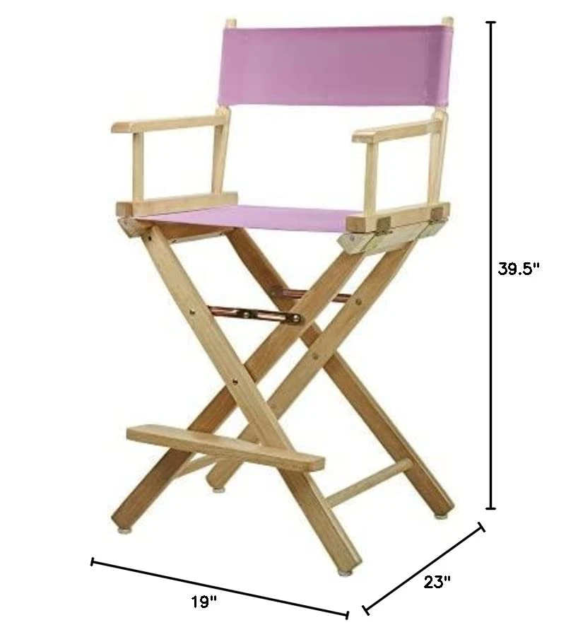 Casual Home 220-00/021-22 Director Chair 24" - Counter Height Natural Frame/Pink Canvas - Image 6