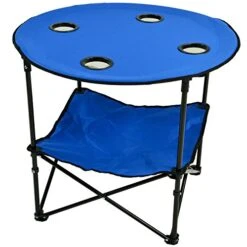 Picnic At Ascot Canvas Travel Folding Table, Royal Blue