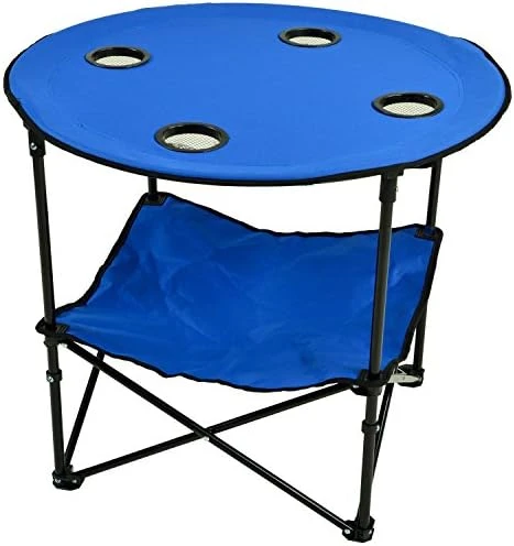 Picnic At Ascot Canvas Travel Folding Table, Royal Blue - Image 6