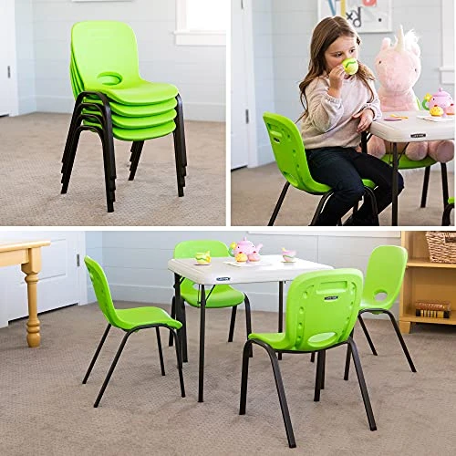 Lifetime 80473 Kids Stacking Chair (4 Pack), Lime Green - Image 5
