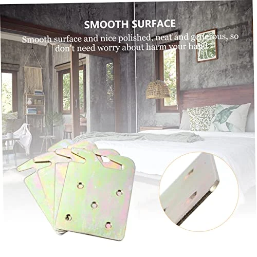 VILLCASE Bed Rail Hooks 4pcs Hooks Plate Wood Duty Connectors Rail Bracket For Frame Bed Fittings Plates Construction Wooden Hook Heavy Accessories Beds Bed Rail Brackets - Image 3