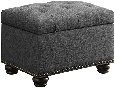 Convenience Concepts Designs4Comfort 5th Avenue Storage Ottoman, Espresso Faux Leather - Image 6