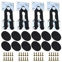 4PCS Sofa Sectional Furniture Connector Joint Snap Alligator Clip With Screws And 12PCS Furniture Pads Couch Interlocking Sectional Clips