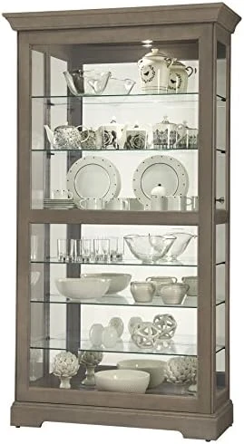 Howard Miller Tyler II Curio Cabinet 680-538 β Black Satin Finish Home Decor, Six Glass Shelves, Seven Level Display Case, Locking Slide Door, No-Reach Light - Image 6